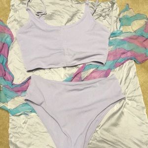 High waisted pale purple bikini